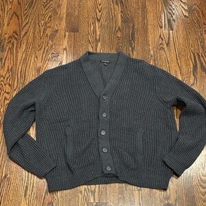 Men's Black Cardigan Sweater